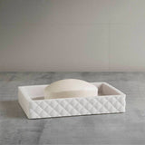Diamond-Embossed Resin Bathroom Accessories Set, White