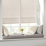 Basketweave Roman Shade For Windows, Ivory