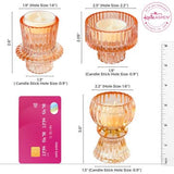 Rose Gold Ribbed Glass Candle Holders Set of 6