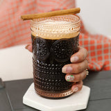 13 oz. Hobnail Beaded Floral Rose Gold Drinking Glasses (Set