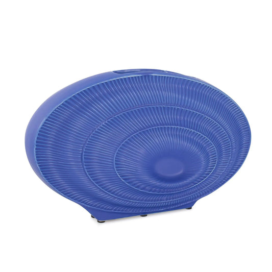 Radiant Blue Wide Ceramic Vase