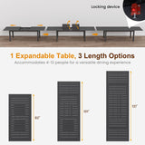 Aluminum Expandable Patio Dining Table, 82"-121"