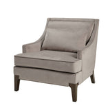 Velvet Lounge Chair with Included Lumbar Pillow, Grey *