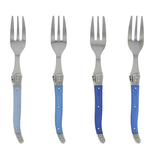 French Home Laguiole Cake Forks, Set of 4, Shades of Blue