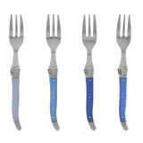 French Home Laguiole Cake Forks, Set of 4, Shades of Blue