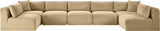 Shaggy - 7 Piece Modular U-Shaped Armless Sectional