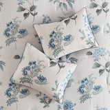 Watercolor Flora Comforter Set, Blue