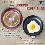 Moss & Stone 6-Piece Nonstick Cookware Set Burgundy