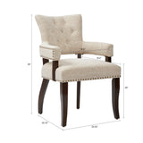 [Set of 2] Multi-Hued Armed Dining Chair, Cream *