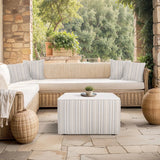 Indoor/Outdoor Universal Square Ottoman Dune Sand Cover Only