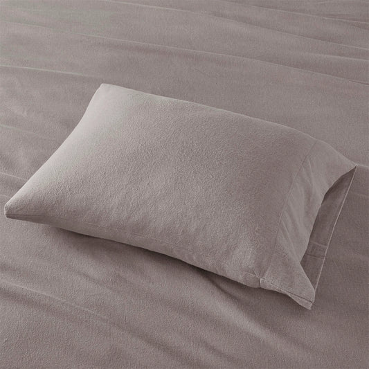 Flannel Cotton Winter Sheet Set, Earthy Grey