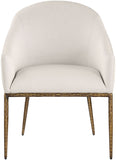 Ferro - Upholstered Dining Arm Chair With Brushed Gold Legs
