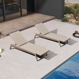 PURPLE LEAF Sanori Outdoor Chair Chaise Lounge Sun Lounges Aluminum Poolside Adjustable Reclining Patio Set of 2