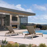 PURPLE LEAF Sanori Outdoor Chair Chaise Lounge Sun Lounges Aluminum Poolside Adjustable Reclining Patio Set of 2