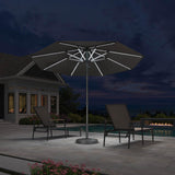PURPLE LEAF Semi-Auto Outdoor Market Table Umbrella with Heavy-Duty Fabric