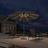 PURPLE LEAF Semi-Auto Outdoor Market Table Umbrella with Heavy-Duty Fabric