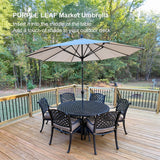 PURPLE LEAF Round Tiltable Patio Umbrella Poolside Porch Table Umbrella