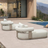 PURPLE LEAF Outdoor Chaise Lounge  Modern Luxury Aluminum Lounger Daybed with Olefin Lumbar Pillow and Armrest for Patio Poolside Beach Sunbathing Deck