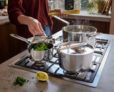 Space Steel Folding Handle 3-Piece Saucepan Set