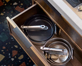 Space Steel Folding Handle Non-Stick 2-piece Frying Pan Set