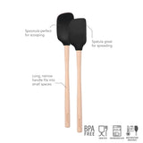 Flex-Core® Mini Spatula + Spoonula with Wood Handle