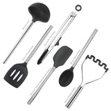Silicone and Stainless Steel Utensils - Set of 6