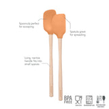 Flex-Core® Mini Spatula + Spoonula with Wood Handle