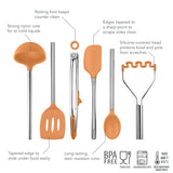 Silicone and Stainless Steel Utensils - Set of 6