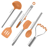 Silicone and Stainless Steel Utensils - Set of 6