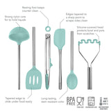 Silicone and Stainless Steel Utensils - Set of 6