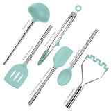 Silicone and Stainless Steel Utensils - Set of 6