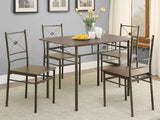 Anna 5-piece Rectangular Dining Table Set Dark Bronze