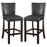 Alberton Leatherette Upholstered Bar Chair Black (Set of 2)