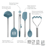 Silicone and Stainless Steel Utensils - Set of 6