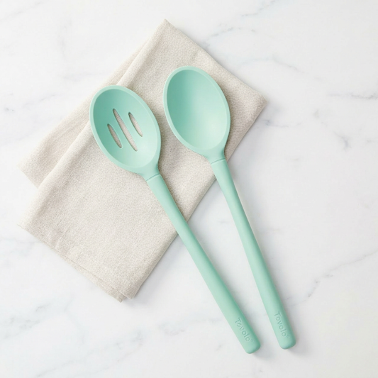 Flex-Core® Silicone Slotted Deep Spoon + Solid Deep Spoon