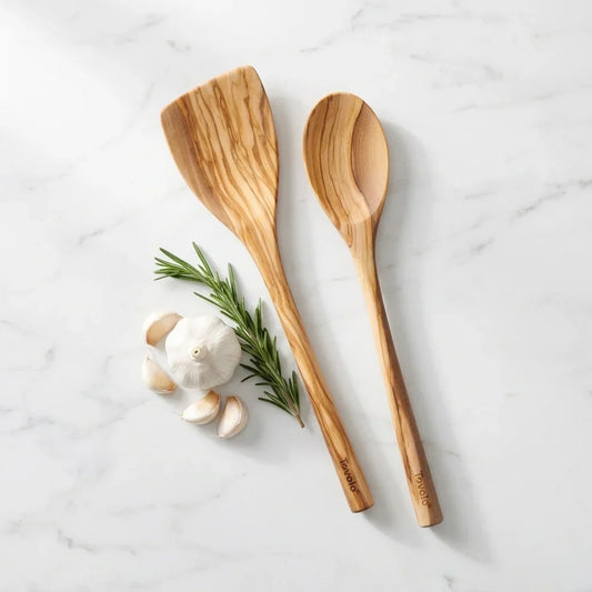 Olivewood Spoon + Angled Turner