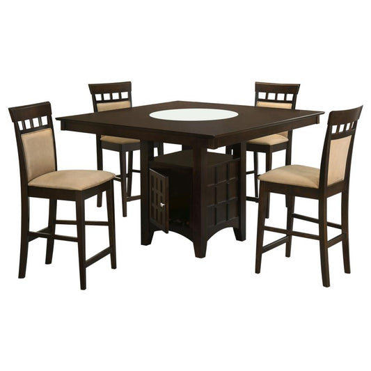 Gabriel 5-Piece Upholstered-Back Counter Height Dining Set Cappuccino