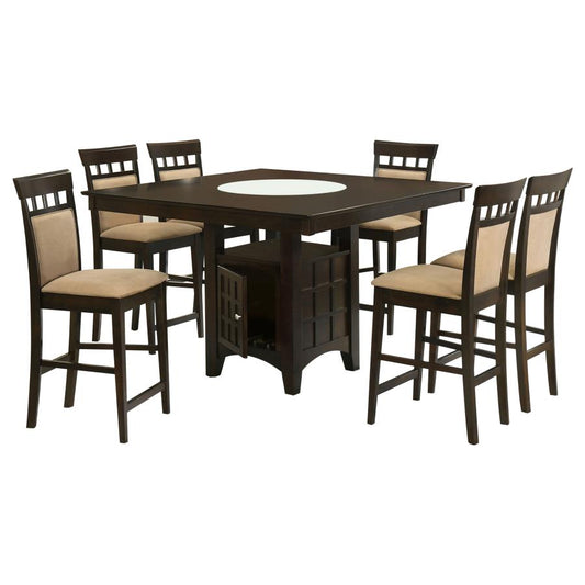 Gabriel 7-Piece Upholstered-Back Counter Height Dining Set Cappuccino
