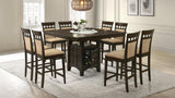 Gabriel 9-Piece Upholstered-Back Counter Height Dining Set Cappuccino