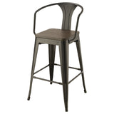 Cavalier Metal Bar Chair Dark Elm and Matte Black (Set of 2)