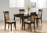 Gabriel 5-Piece Upholstered-Back Oval Extension Dining Set – Cappuccino