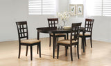 Gabriel 5-Piece Lattice-Back Oval Extension Dining Set - Cappuccino