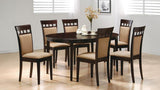 Gabriel 7-Piece Upholstered-Back Oval Extension Dining Set Cappuccino