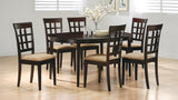 Gabriel 7-Piece Lattice-Back Oval Extension Dining Set Cappuccino