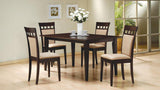 Gabriel 5-Piece Upholstered-Back Rectangular Dining Set Cappuccino
