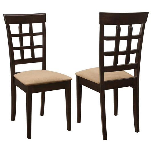 Gabriel Lattice-Back Upholstered Dining Side Chair Cappuccino (Set of 2)