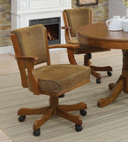 Mitchell Upholstered Swivel Dining and Game Chair Amber