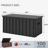 PURPLE LEAF Outdoor Deck Box Waterproof Lockable Storage Box Container with Lid Deck Organization for Patio Cushions Side Table Pool Accessories Garden Tools