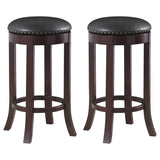 Aboushi Backless Swivel Bar Stool Brown (Set of 2)