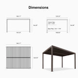 PURPLE LEAF Athena Louvered Pergola Outdoor Aluminum Pergola with Adjustable Roof for Deck Backyard Garden Hardtop Gazebo